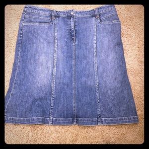 Mid length jean skirt